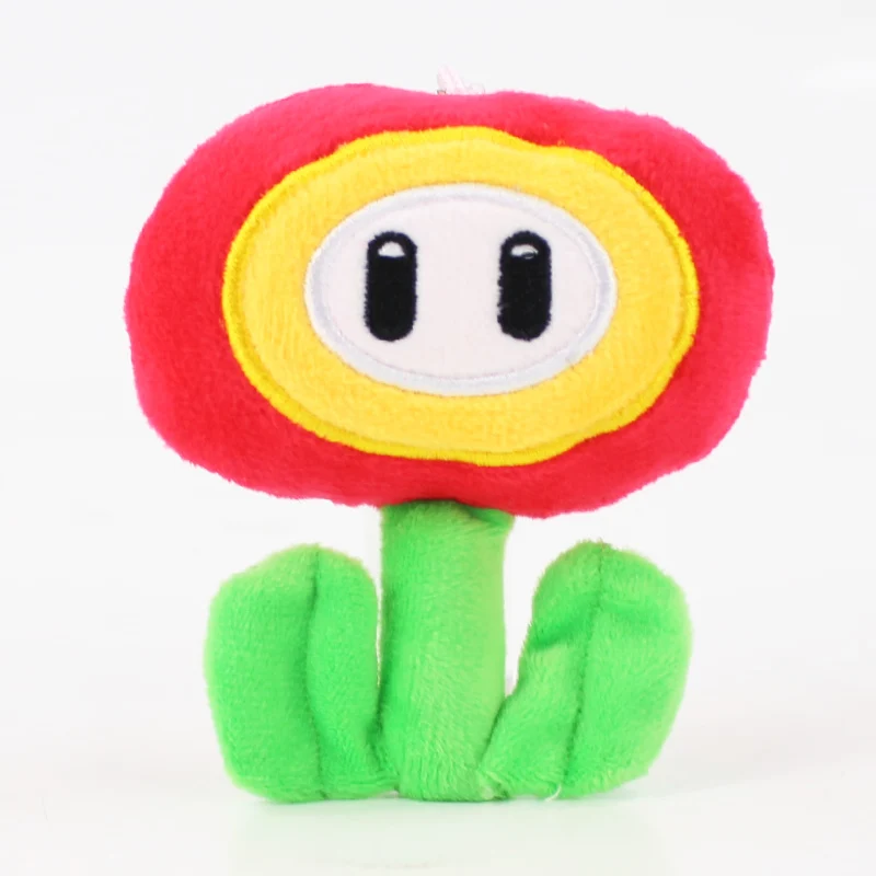 Anime Red And Blue Fire Ice Flower Blossom Stuffed Keychain