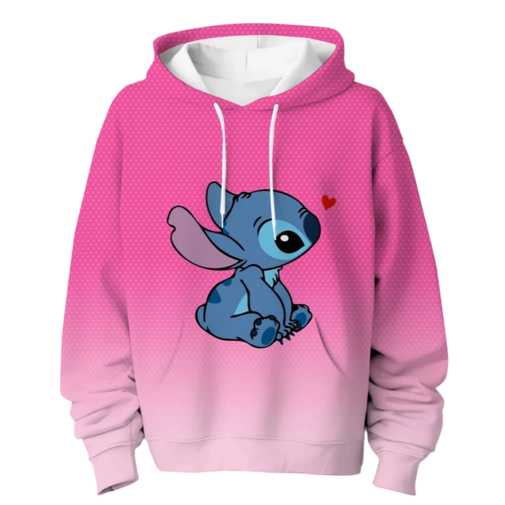 Kawaii Cartoon Stitch Pink Sweatshirt