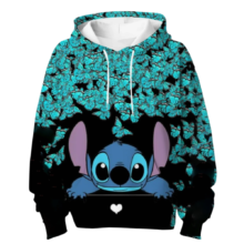 Kawaii Cartoon Stitch With Butterfly Sweatshirt Kawaii Cartoon Stitch With Butterfly Sweatshirt