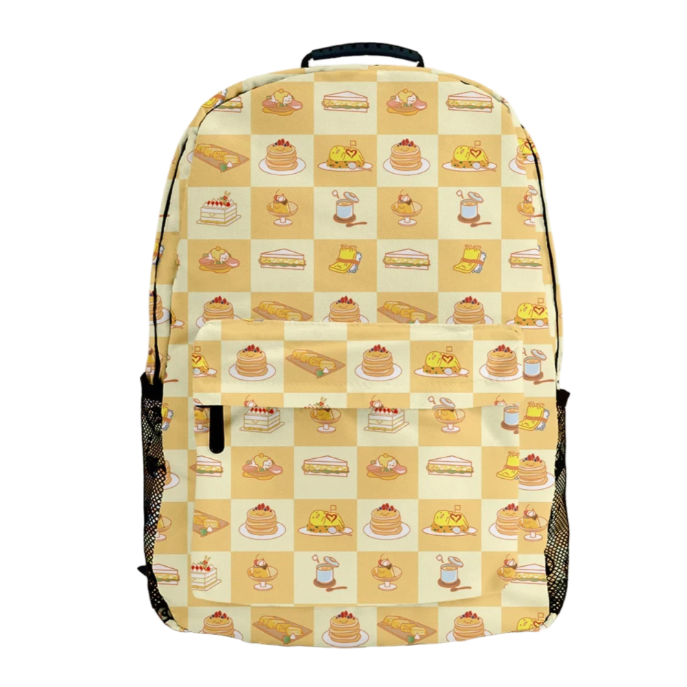 Anime Kawaii Gudetama Pattern Yellow Backpack