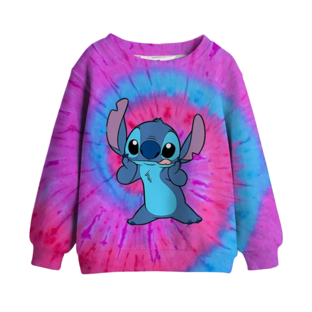 Cartoon Kawaii Stitch Printed Short Hoodie