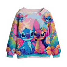 Cartoon Kawaii Stitch And Angel Short Hoodie Cartoon Kawaii Stitch And Angel Short Hoodie