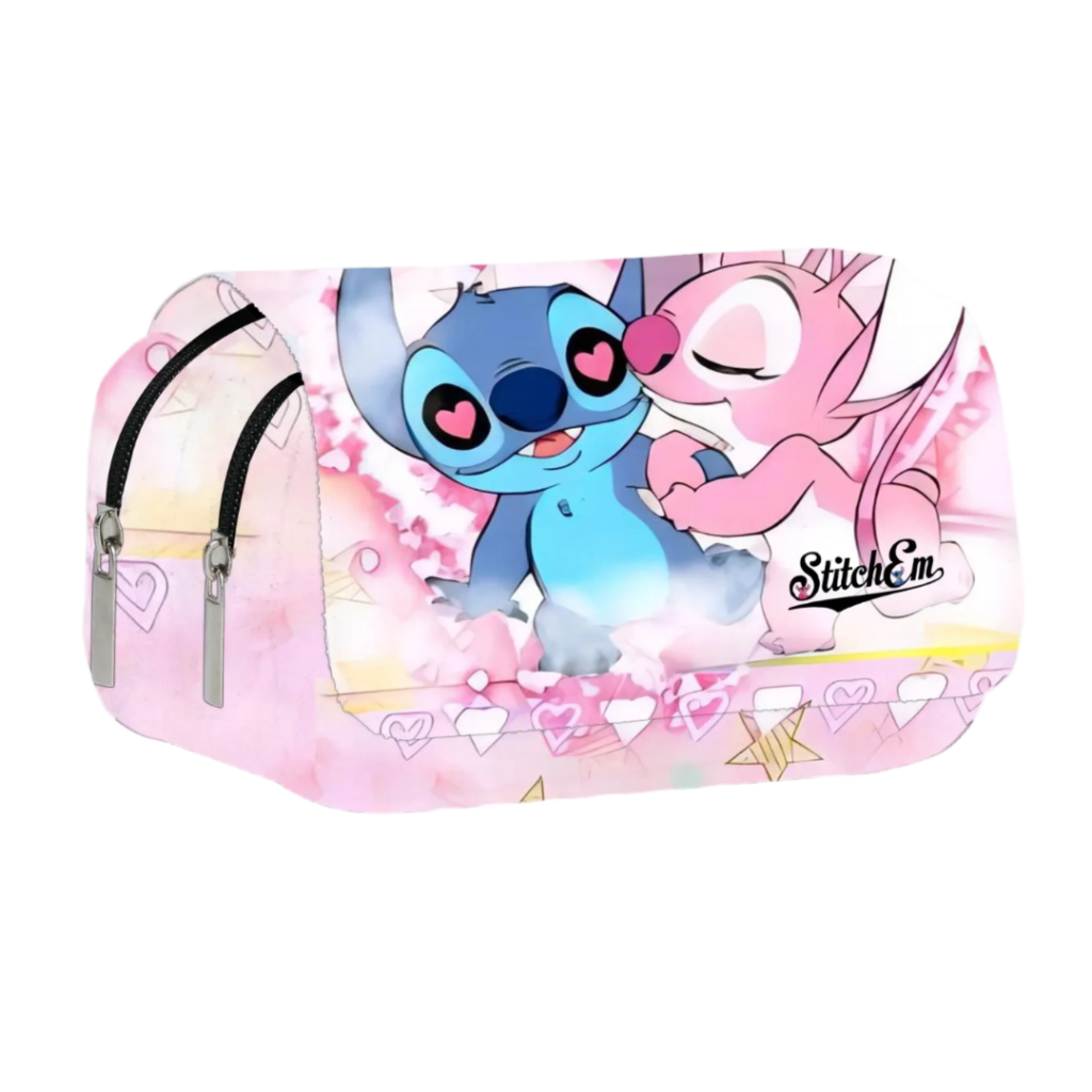 Kawaii Cartoon Stitch With Angel Printed Pencil Case
