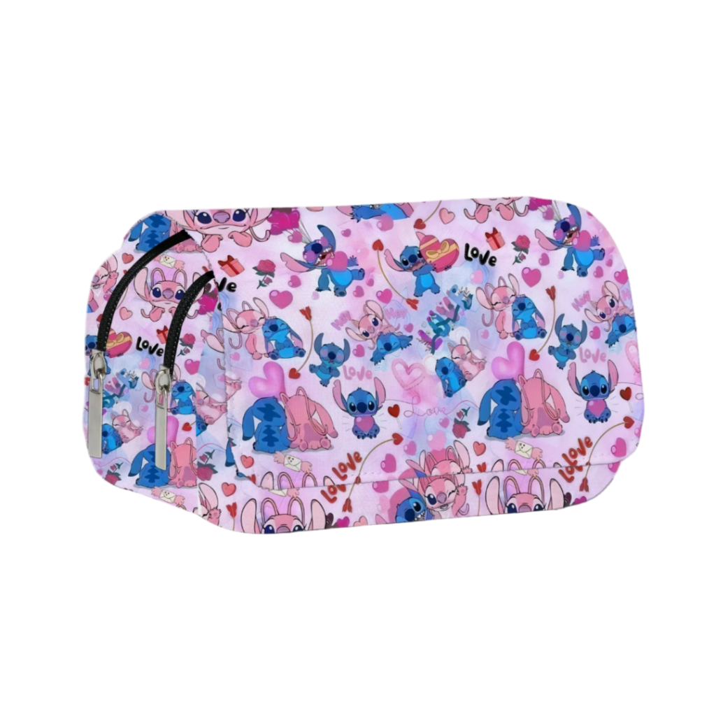Kawaii Cartoon Stitch With Angel Pattern Pencil Case