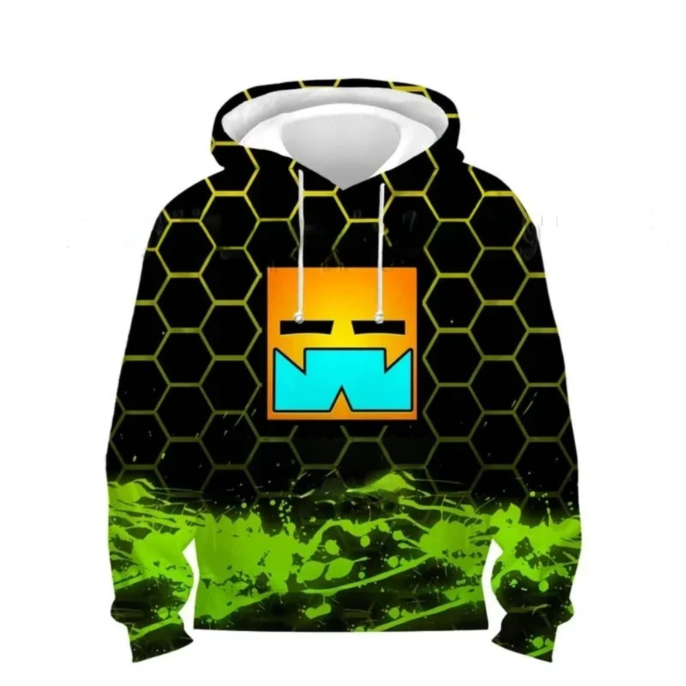Kawaii Cartoon Geometry Dash Sweatshirts