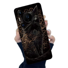 Kawaii Black Cat Phone Case For Huawei Pura Kawaii Black Cat Phone Case For Huawei Pura