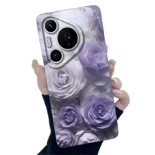 Kawaii Purple Rose Printed Phone Case For Huawei Pura Kawaii Purple Rose Printed Phone Case For Huawei Pura