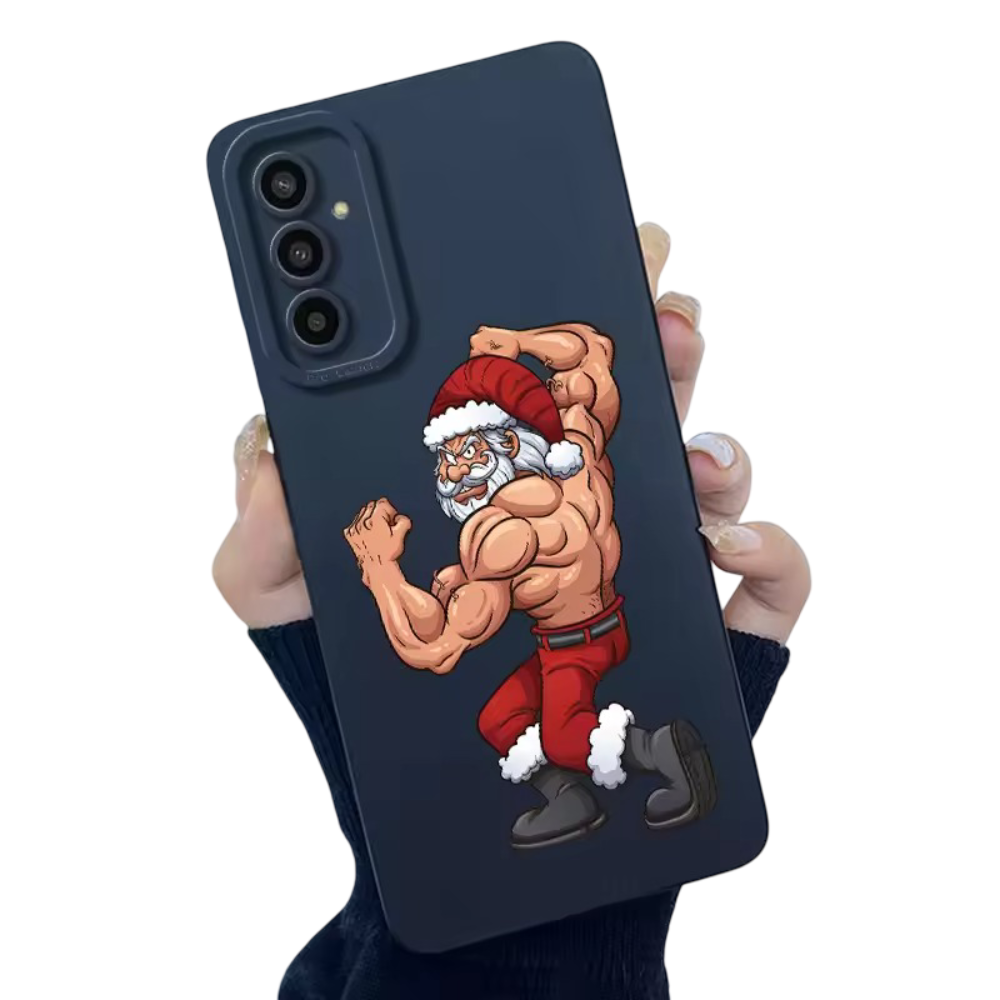 Kawaii Christmas Fitness Santa Phone Case For Samsung Galaxy