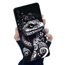Kawaii Black And White Snake Printed Phone Case For Samsung Galaxy Kawaii Black And White Snake Printed Phone Case For Samsung Galaxy