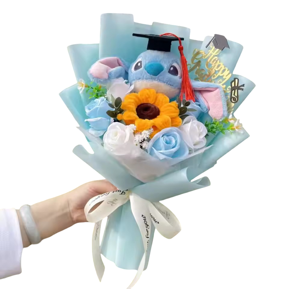 Kawaii Stitch Graduation Anime Stuffed Plush Bouquet