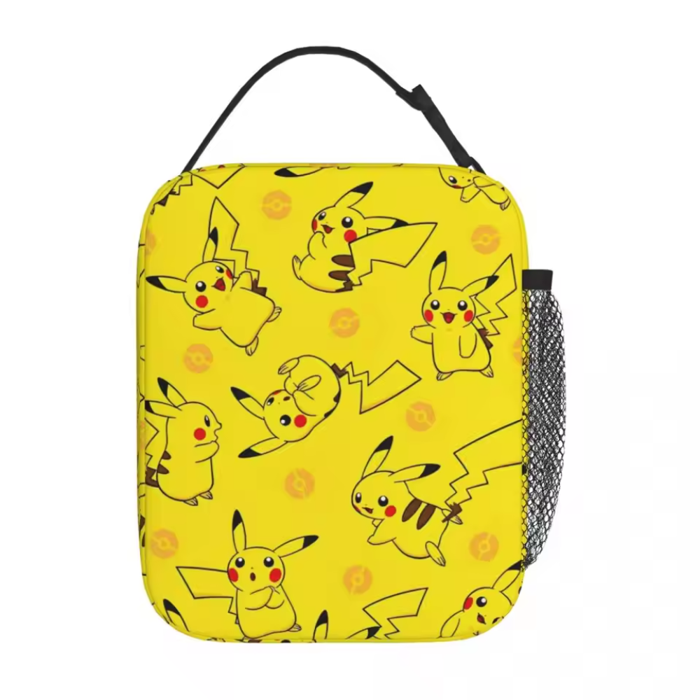 Kawaii Cartoon Pokemon Pikachu Pattern Insulated Lunch Bag