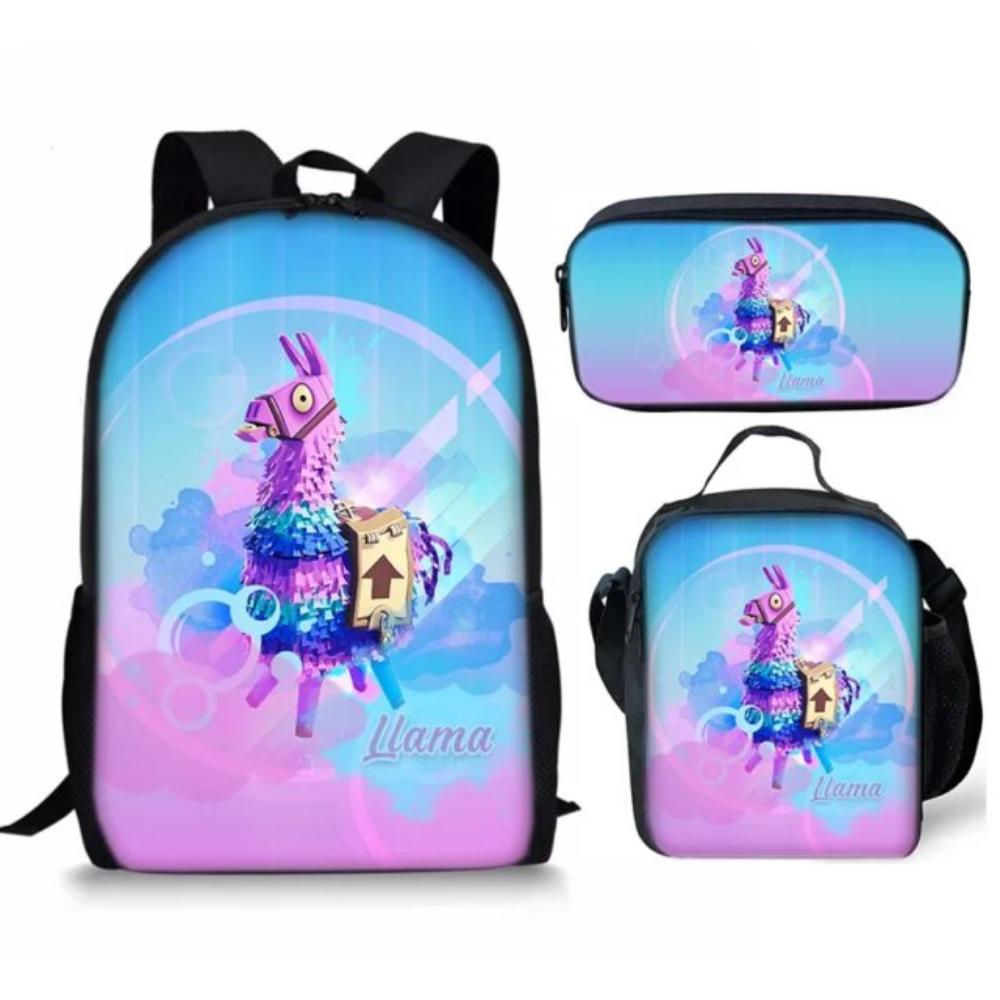 3Pcs Anime Kawaii Fortnite Battle Royale Llama Backpack 3Pcs Anime Kawaii Fortnite Battle Royale Llama Backpack