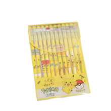12Pcs Pokemon Pikachu Kawaii Erasable Black Pen 12Pcs Pokemon Pikachu Kawaii Erasable Black Pen