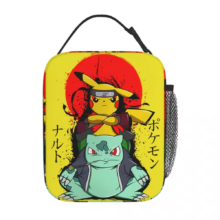 Kawaii Cartoon Pokemon Pikachu And Bulbasaur X Naruto Insulated Lunch Bag Kawaii Cartoon Pokemon Pikachu And Bulbasaur X Naruto Insulated Lunch Bag