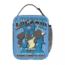 Kawaii Cartoon Pokemon Lucario Type Fighting Steel Insulated Lunch Bag Kawaii Cartoon Pokemon Lucario Type Fighting Steel Insulated Lunch Bag
