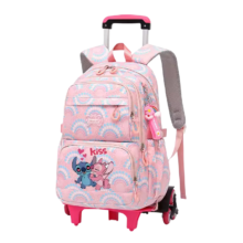 Kawaii Stitch And Angel Rolling School Bag Kawaii Stitch And Angel Rolling School Bag