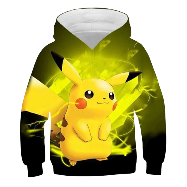 Cartoon Pokemon Pikachu Printed Kawaii Hoodie Cartoon Pokemon Pikachu Printed Kawaii Hoodie