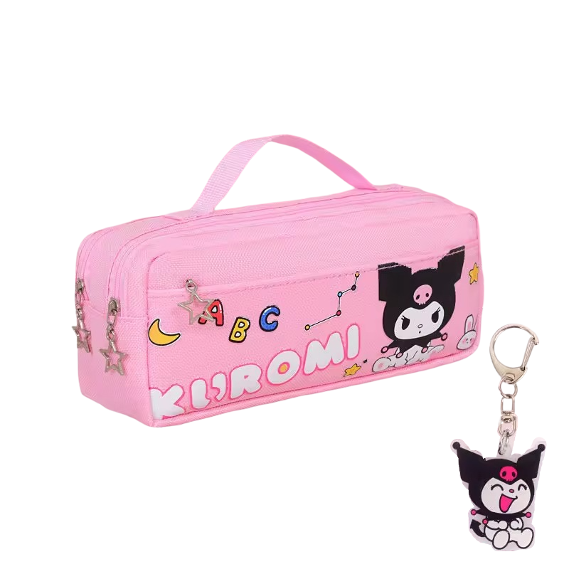 Kawaii Sanrio Kuromi Anime Student Pencil Case With Pendent