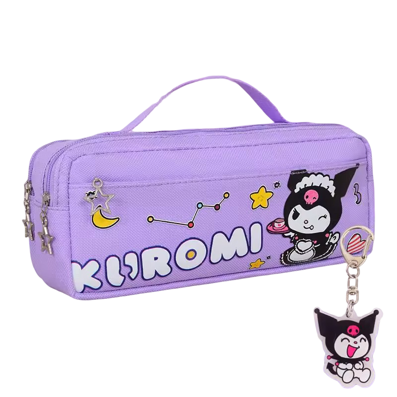 Kawaii Sanrio Kuromi Anime Student Pencil Case With Pendent