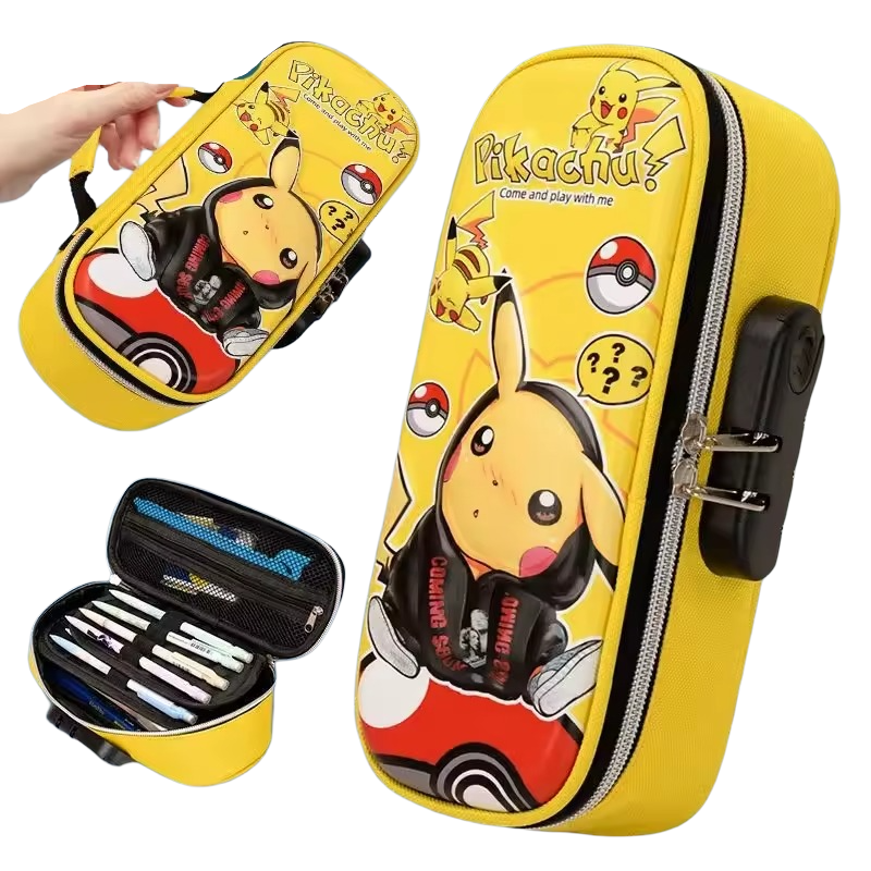 Kawaii Pokemon Pikachu Coded Lock Pencil Case