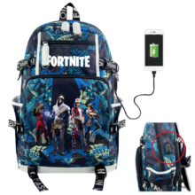 Kawaii Fortnite Game Character School Backpack With USB Charging Kawaii Fortnite Game Character School Backpack With USB Charging