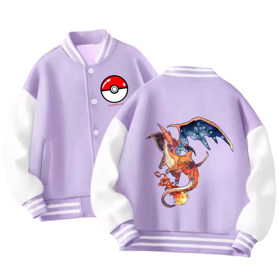 Kawaii Pokemon GO Charizard Printed Baseball Uniform