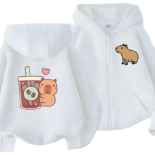 Kawaii Capybara Zip Up Hoodie Kawaii Capybara Zip Up Hoodie