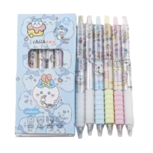 6Pcs Kawaii Chiikawa Black Ballpoint Gel Pen 6Pcs Kawaii Chiikawa Black Ballpoint Gel Pen