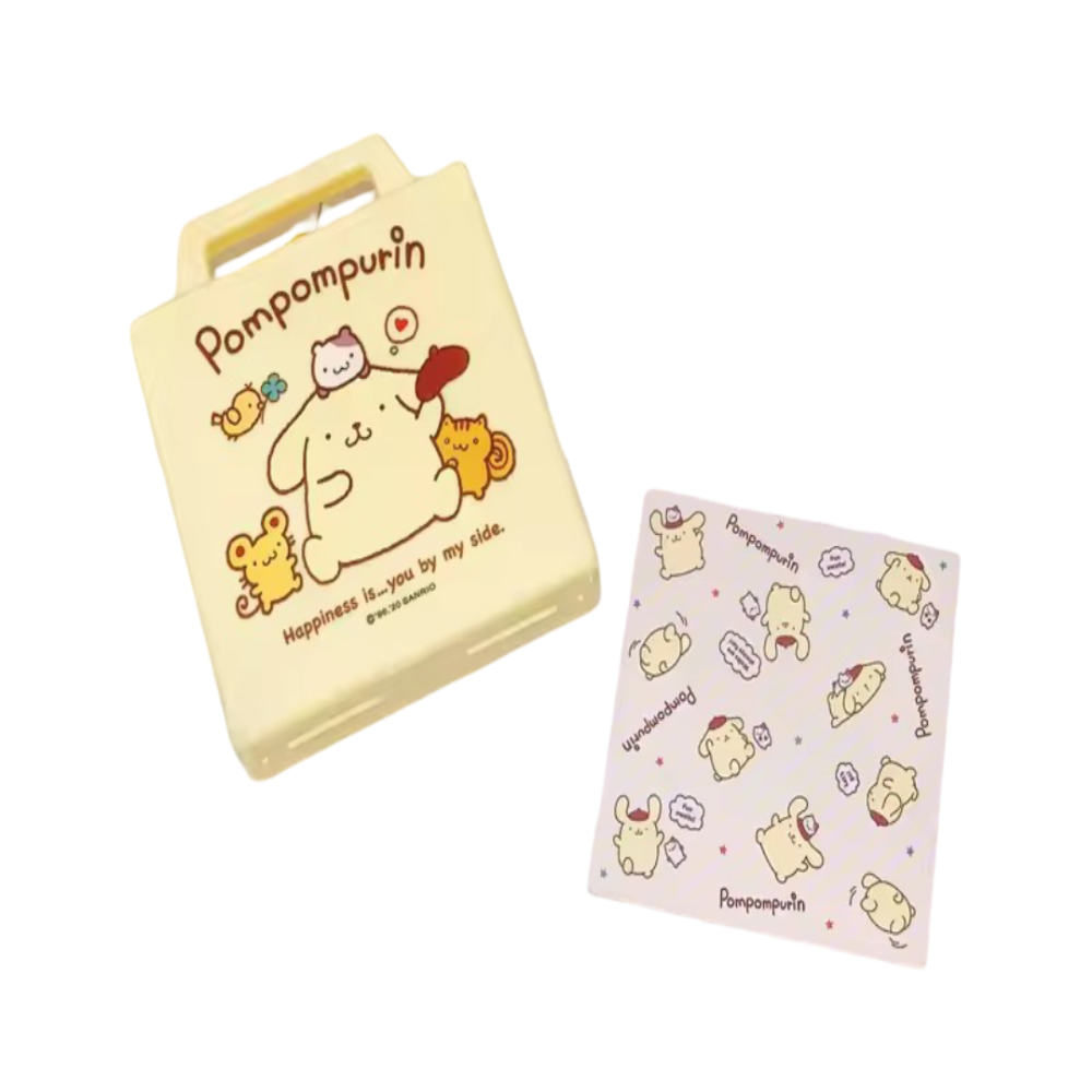 Kawaii Sanrio Pompompurin Printed Notepad Storage Box With Note Paper