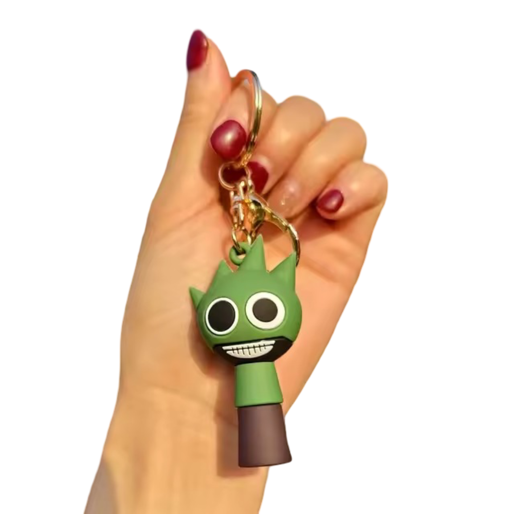 Kawaii Cartoon Sprunki Lime Keychain