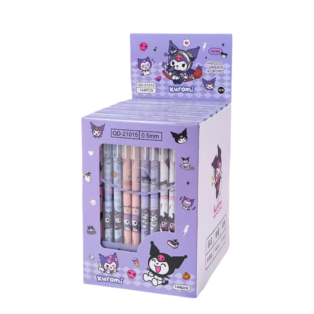 12Pcs Cartoon Kuromi Kawaii Erasable Neutral Pen
