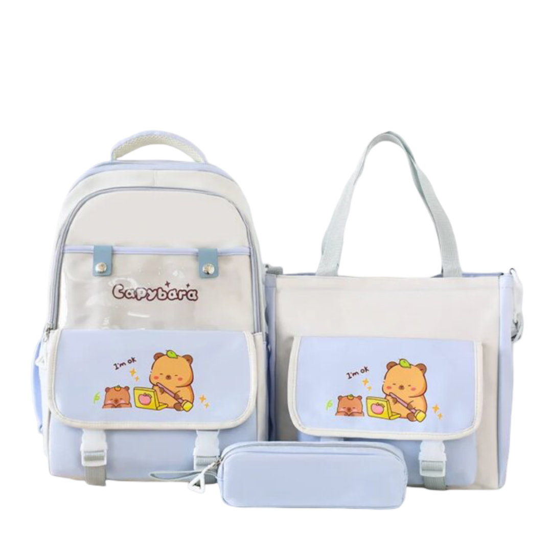 3Pcs/Set Capybara Kawaii Backpack