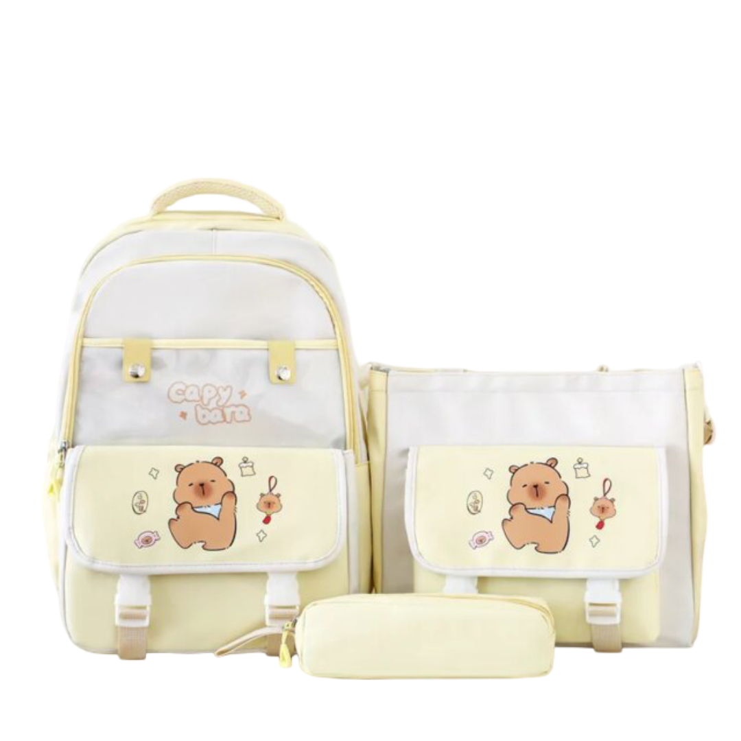 3Pcs/Set Kawaii Capybara Backpack