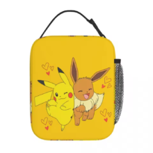 Kawaii Cartoon Pokemon Pikachu And Eevee Insulated Lunch Bag Kawaii Cartoon Pokemon Pikachu And Eevee Insulated Lunch Bag