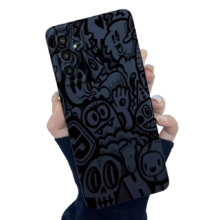 Kawaii Wotto Pattern Black Phone Case For Samsung Galaxy Kawaii Wotto Pattern Black Phone Case For Samsung Galaxy