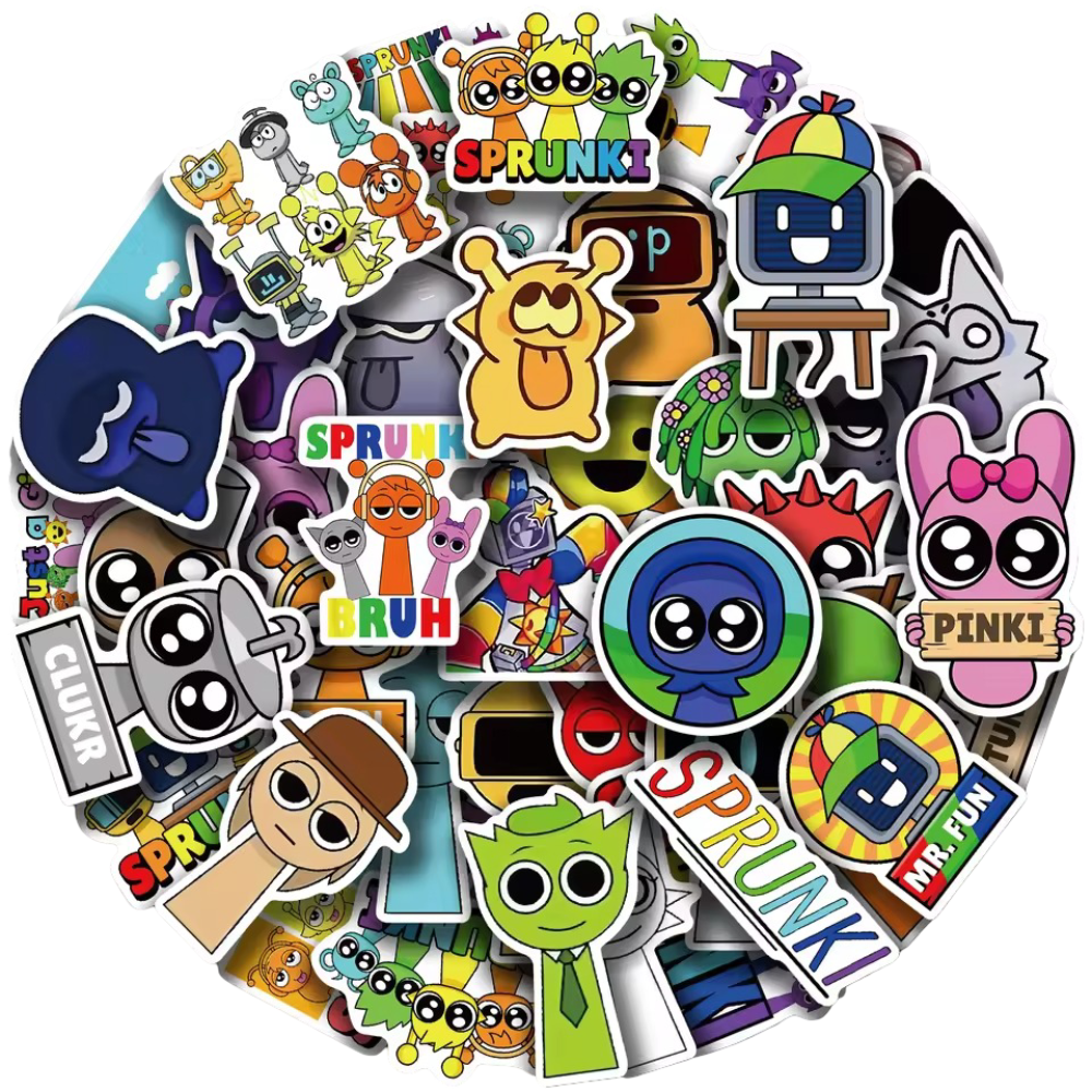 50Pcs Kawaii Sprunki Incredibox Game Stickers