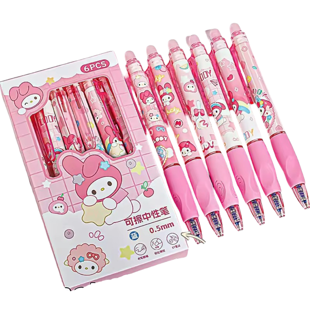 6Pcs/Set Kawaii Anime Sanrio My Melody Ballpoint Pen