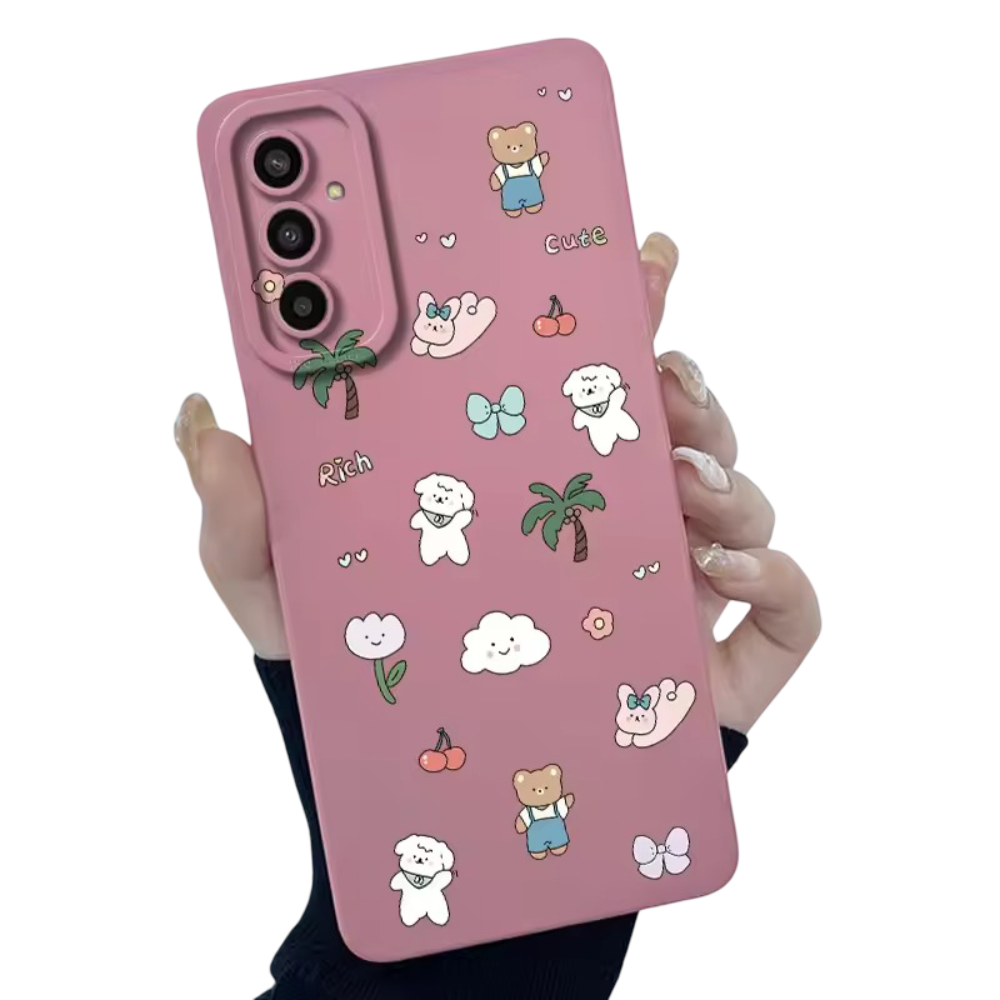 Kawaii Cloud Bear And Tree Pattern Phone Case For Samsung Galaxy