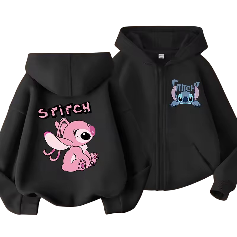 Kawaii Stitch And Angel Zipper Sweatshirt Kawaii Stitch And Angel Zipper Sweatshirt