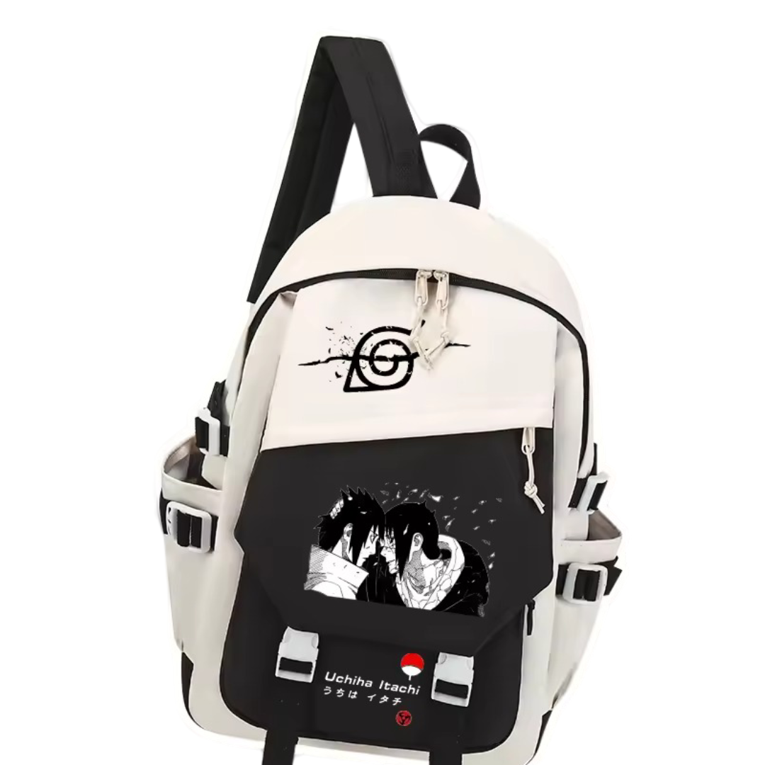 Kawaii Anime Naruto Itachi Uchiha And Sasuke Uchiha Printed Backpack