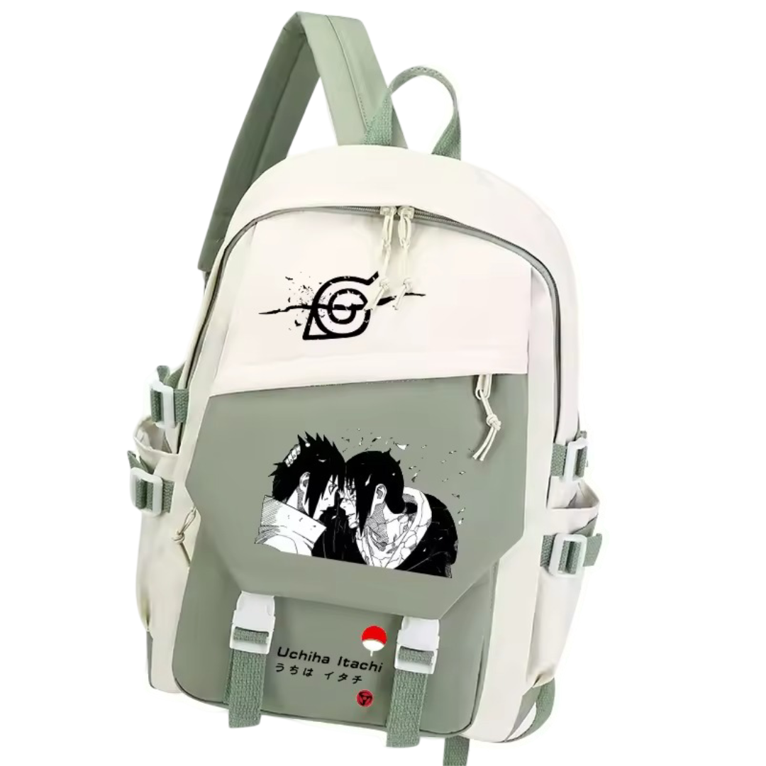 Kawaii Anime Naruto Itachi Uchiha And Sasuke Uchiha Printed Backpack