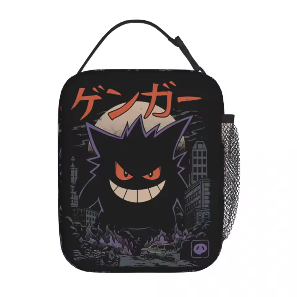 Kawaii Cartoon Pokemon Gengar Printed Insulated Lunch Bag