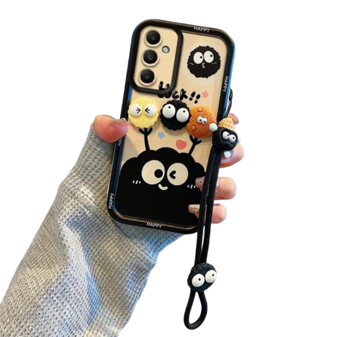 Cartoon Kawaii Character Plush Phone Case With Strap For Huawei Honor