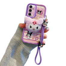 Kawaii Kuromi Plush Phone Case With Strap For Huawei Honor Kawaii Kuromi Plush Phone Case With Strap For Huawei Honor