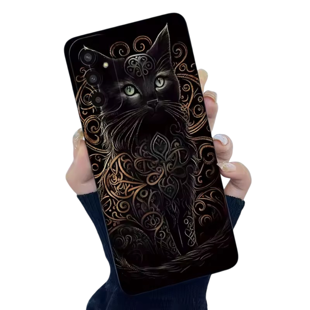 Black Cat Kawaii Phone Case For Samsung Galaxy