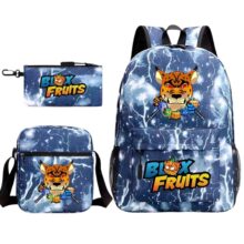 3pcs Kawaii Blox Fruits Character School Bag 3pcs Kawaii Blox Fruits Character School Bag