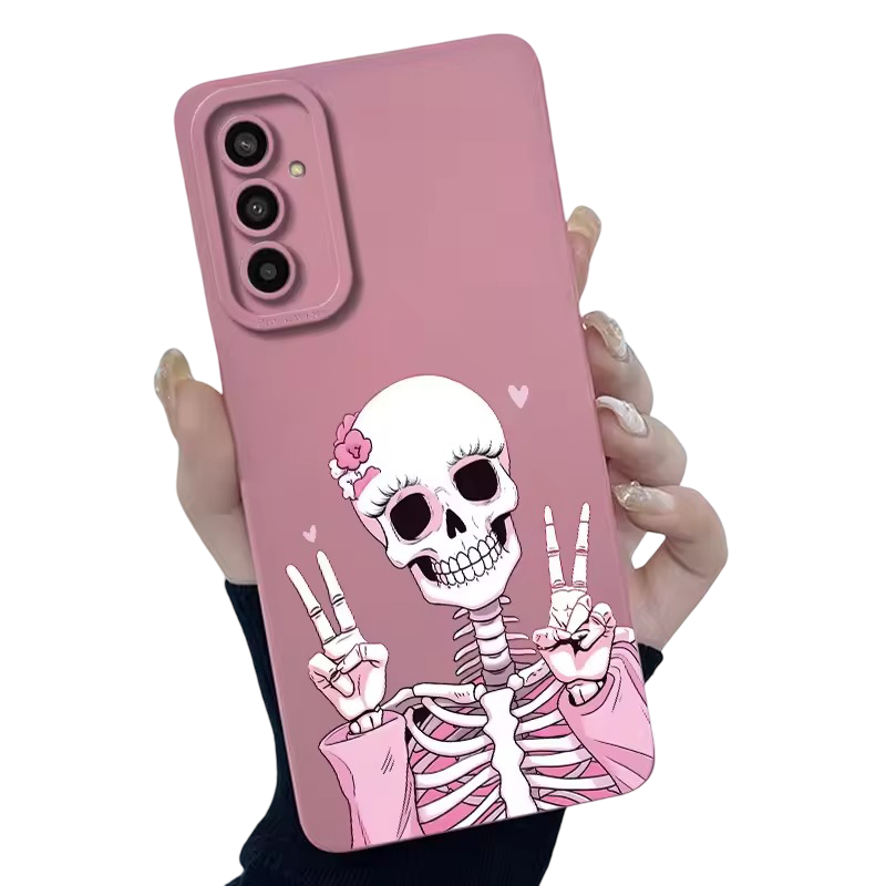 Kawaii Pink Halloween Skeleton Phone Case For Samsung Galaxy 