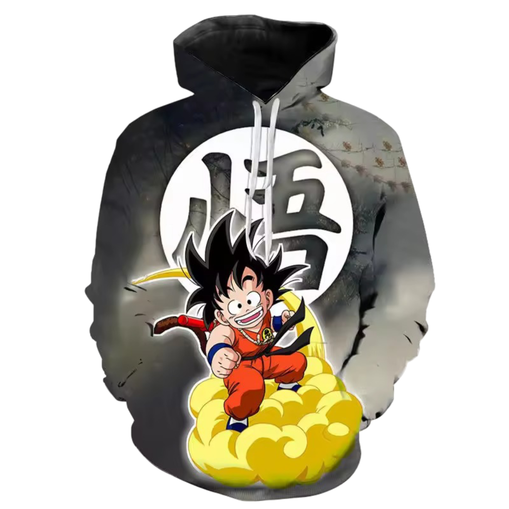 Anime Kawaii Dragon Ball Son Goku With Symbol 3D Printed Hoodie