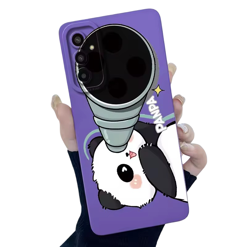 Kawaii Panda With Telescope Art Phone Case For Samsung Galaxy