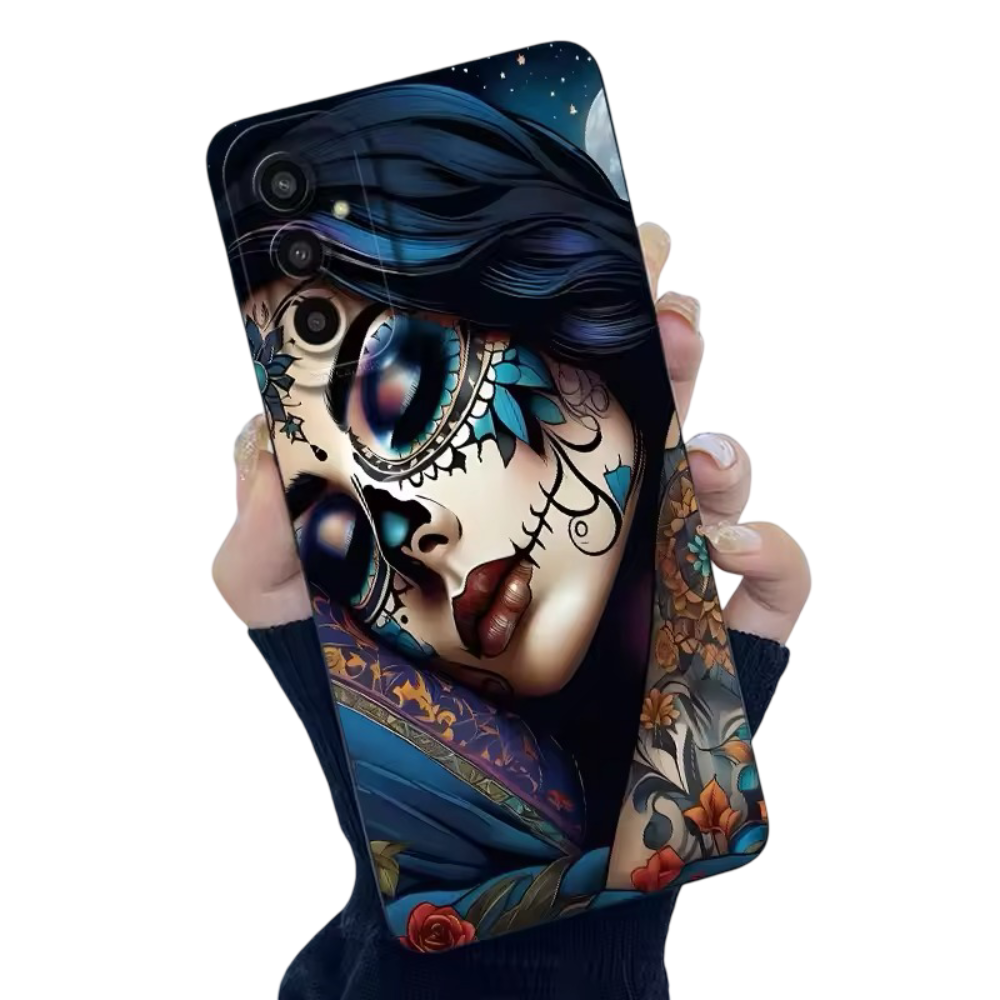 Kawaii Sugar Skull Makeup Phone Case For Samsung Galaxy